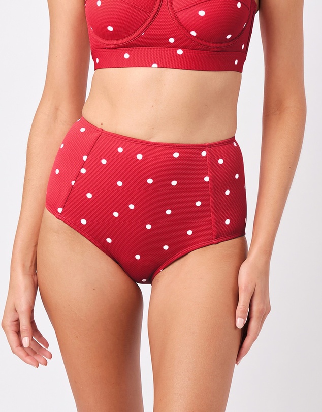 UNE PIECE - Textured Never Say Never High-Waisted Bikini Bottom