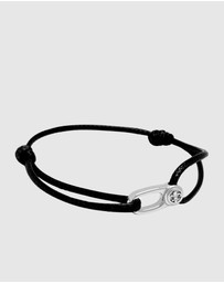 Nialaya Jewellery - Black String Bracelet with Silver Hook