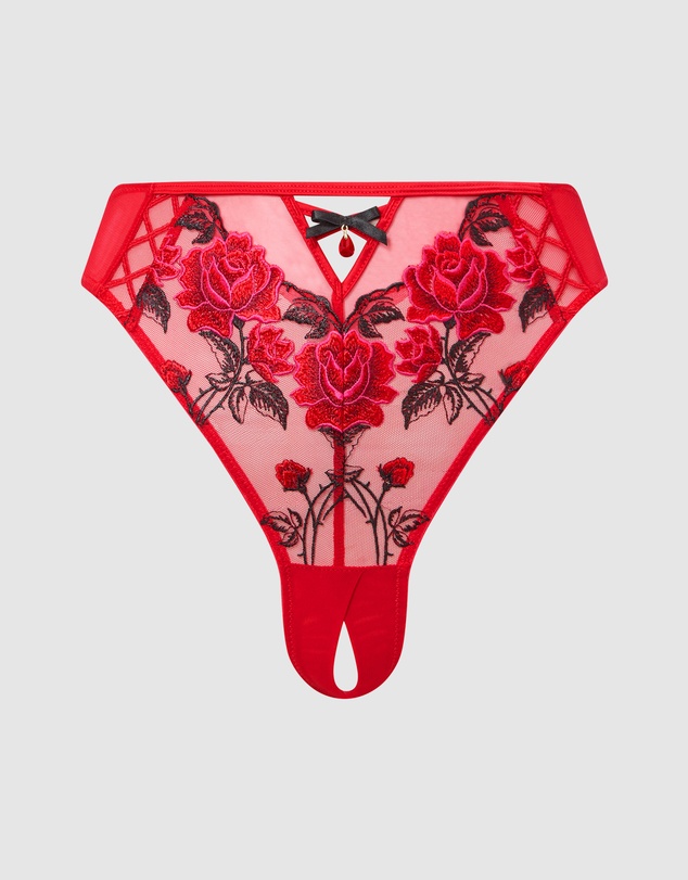 Ann Summers - Roses Are Red Crotchless String Briefs