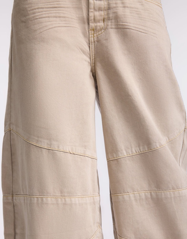 ONE TEASPOON - Barrel Mid Waist Wide Leg Denim Jeans - Stone