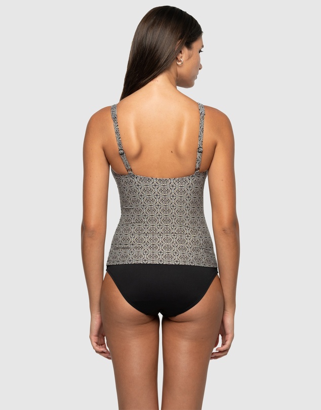 Nip Tuck Swim - Tintilating Tile Joanne Multifit Ruched Front Tankini Top