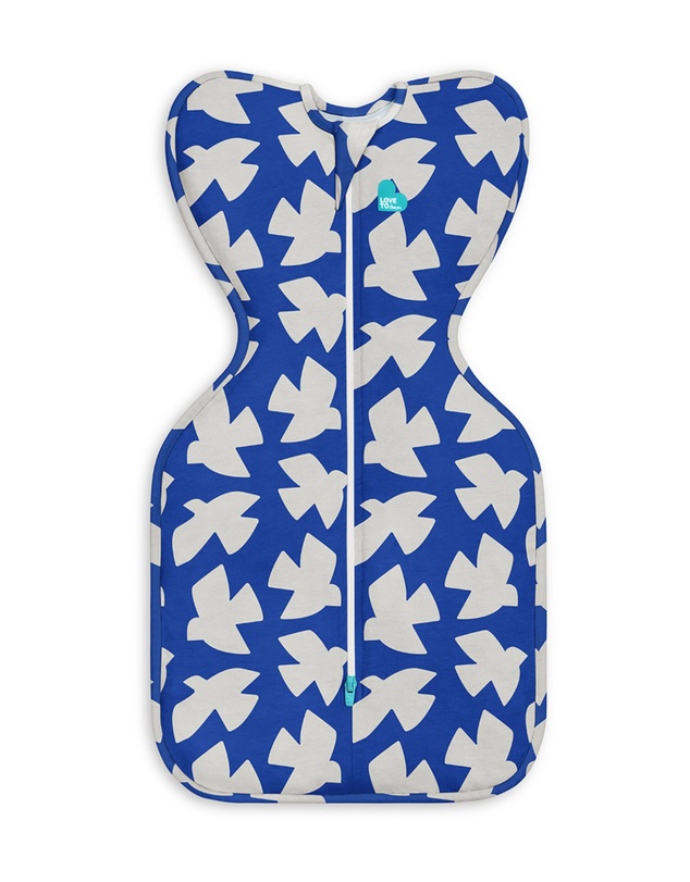 Love to Dream - Swaddle Up 1.0 TOG Stretch Cotton Paperbirds in Cobalt