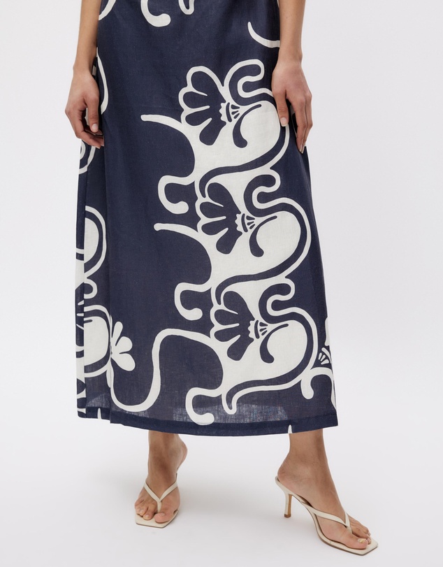 Minima Esenciales - Nivas Linen Empire Strapless Dress