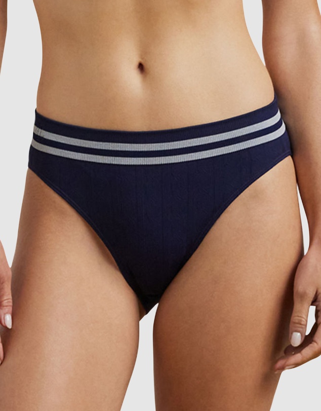 Lauren by Ralph Lauren - Cricket Cable Knit High Cut Seamless Bikini Brief