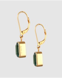 Elli Jewelry - Earrings Hanger Square Quartz 925 Sterling Silver Gold-plated