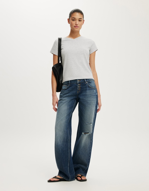 Cotton On - 90S Baby V Neck Tee