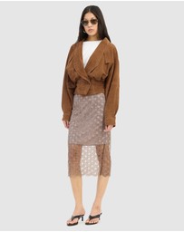 ROTATE - Suede Bomber Jacket