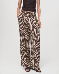 M.N.G - Straight-Leg Zebra-Print Pleated Trousers