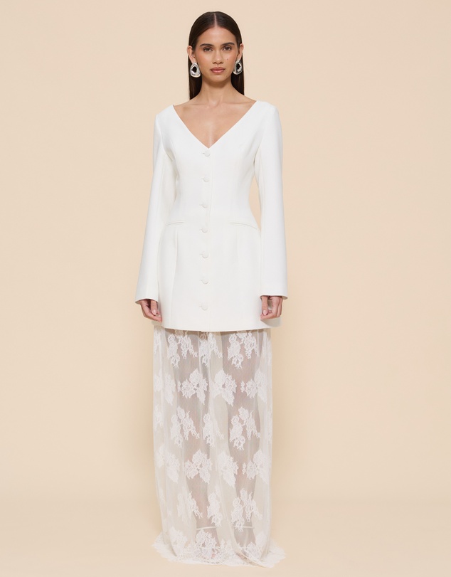 CHANCERY - Jordie Maxi Lace And Suiting Dress