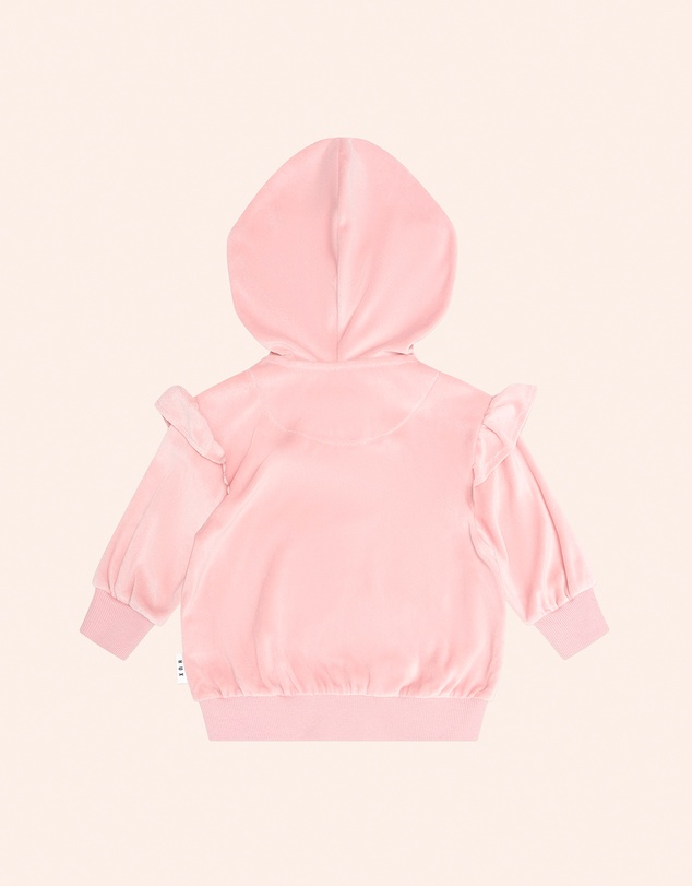 Huxbaby - Cherry Embroidered Velour Zip Hoodie - Babies-Teens