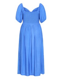 City Chic - Plus size Villa Roma Tie Front Dress - ocean blue
