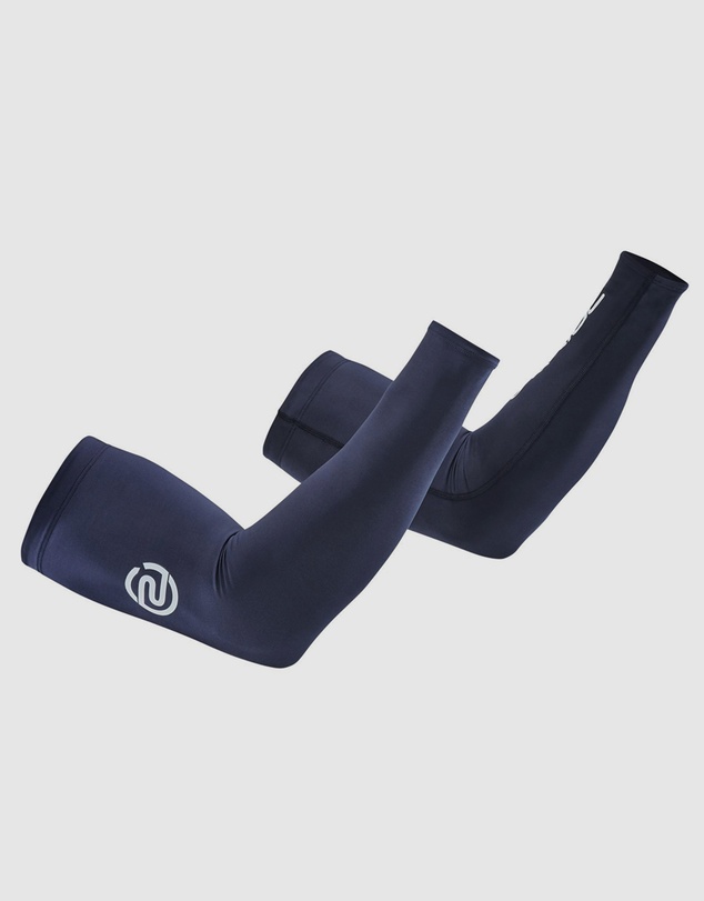 SKINS - SKINS Compression Unisex Series-1 Running/Football/Gym Arm Sleeve Navy Blue