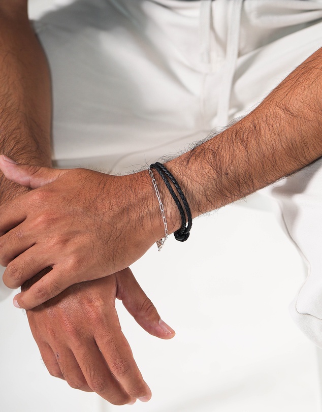 Kuzzoi - ICONIC EXCLUSIVE - Braided Leather Cord Bracelet with 925 Silver Closure