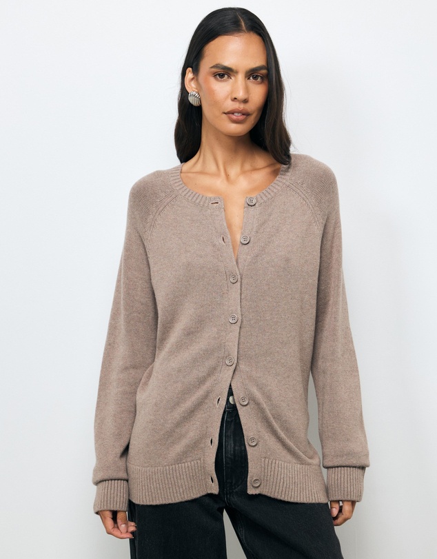 AERE - Nia Cotton Cashmere Blend Cardigan