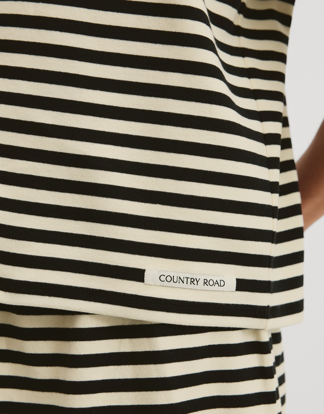 Country Road - Australian Cotton Blend Stripe Boxy T-shirt