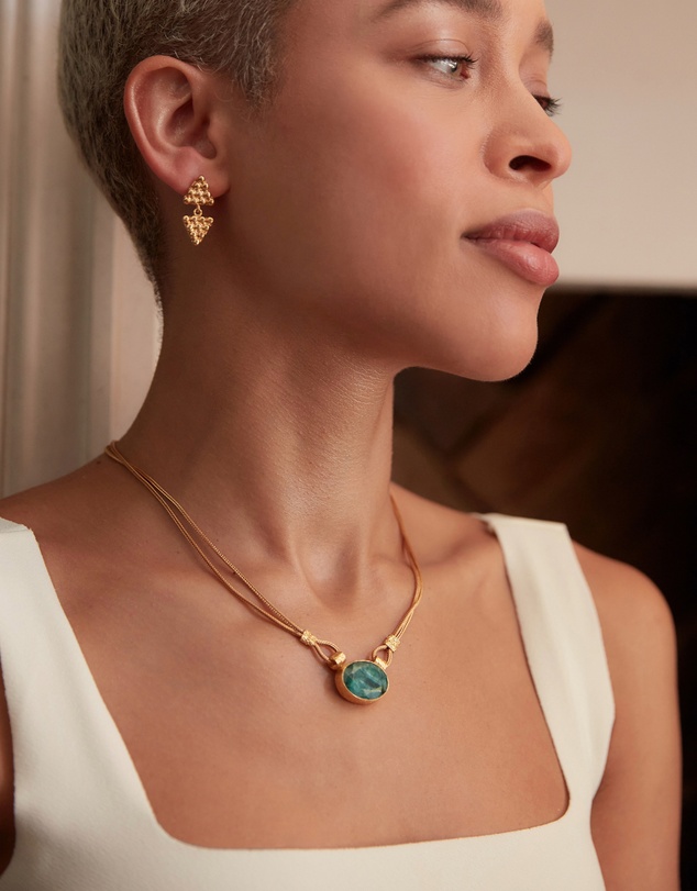 Ottoman Hands - Daphne Emerald Chain Necklace