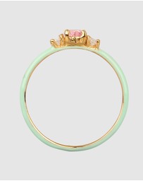 Elli Jewelry - Ring Crystal Heart 925 Sterling Silver Gold-Plated