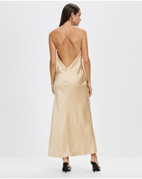 Third Form - Satin Split Slip Maxi Dress