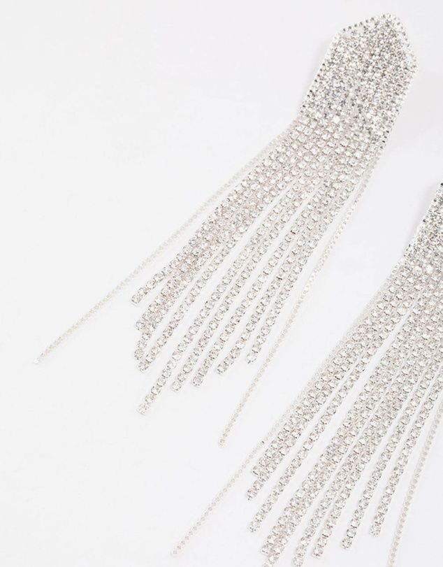 Lovisa - Silver Multi Chain Pointed Drop Earrings