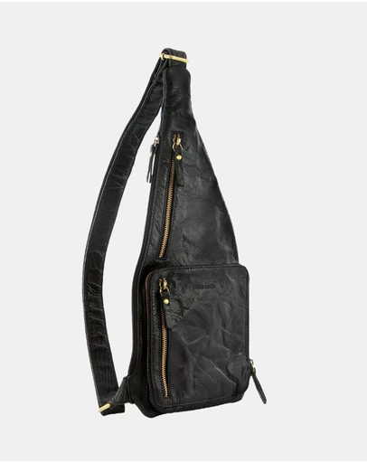 Pierre Cardin - Pierre Cardin Rustic Leather Sling Bag