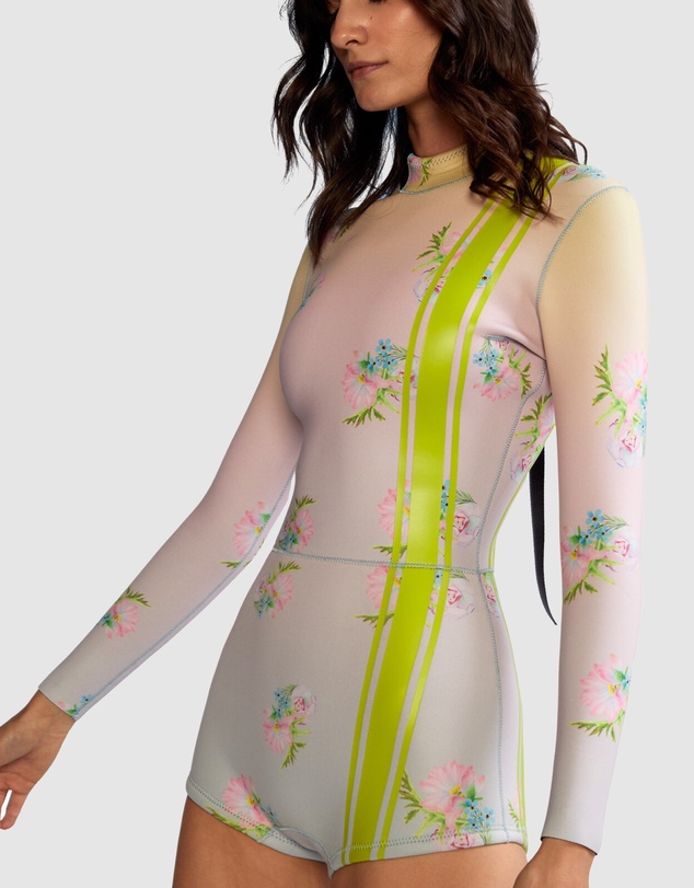 Cynthia Rowley - FLORAL RACING STRIPE WETSUIT