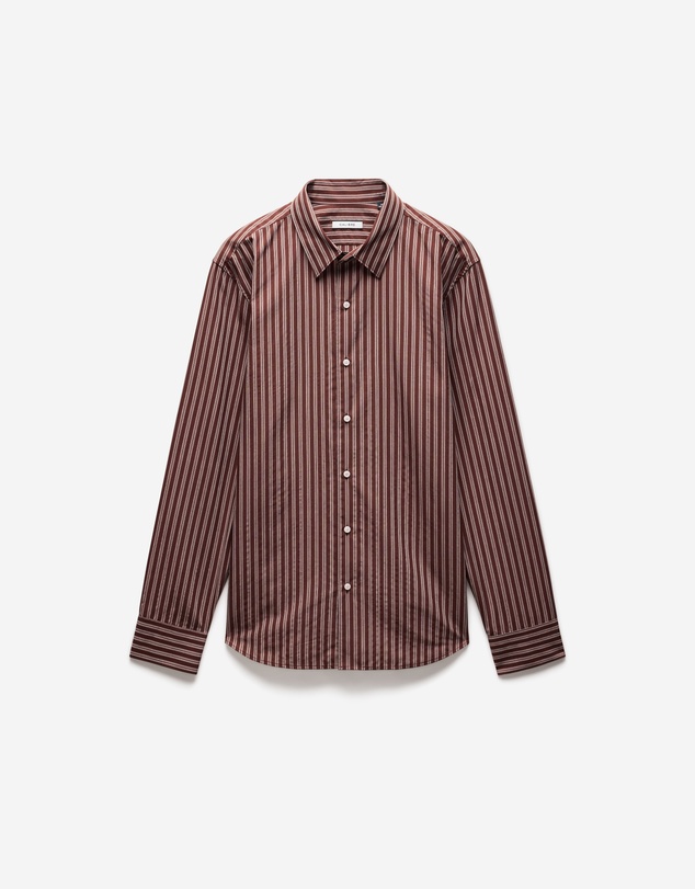Calibre - Tailored Shadow Stripe Shirt Bourbon