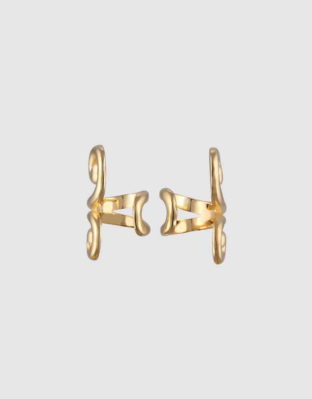 Elli Jewelry - Earrings Earcuff Spiral 925 Sterling Silver Gold-plated