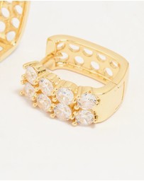 Lovisa - Gold Plated Cubic Zirconia Medium Oval Hoop Earrings