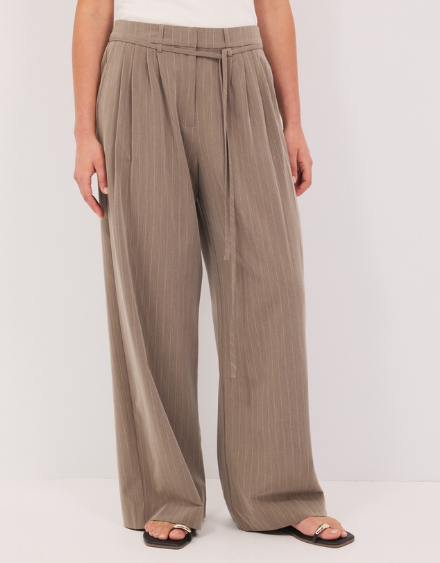 Calli - Rhode Pinstripe Wide Leg Pants