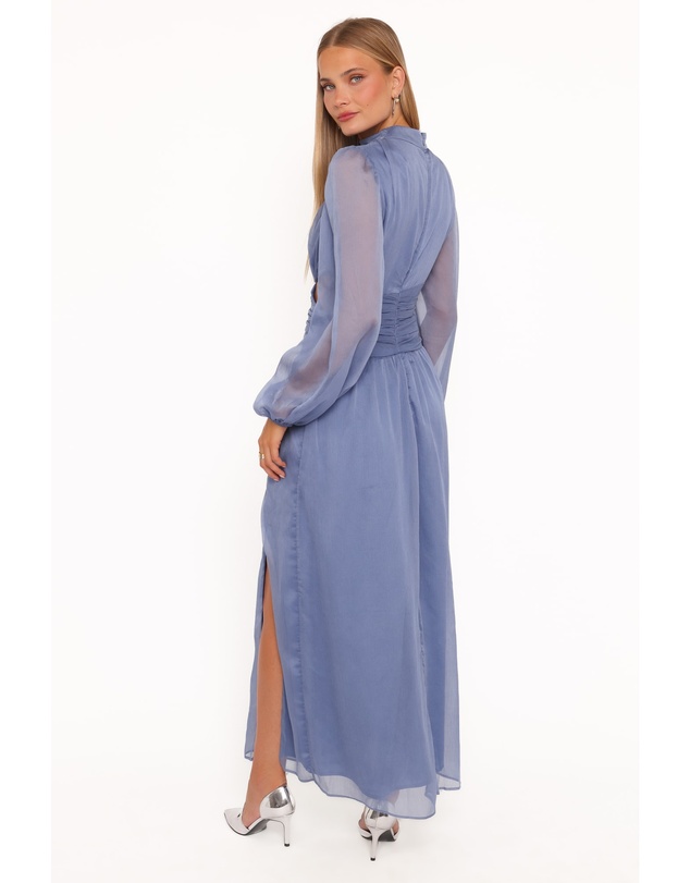 Petal & Pup - Neveah Long Sleeve Maxi Dress - Dusty Blue