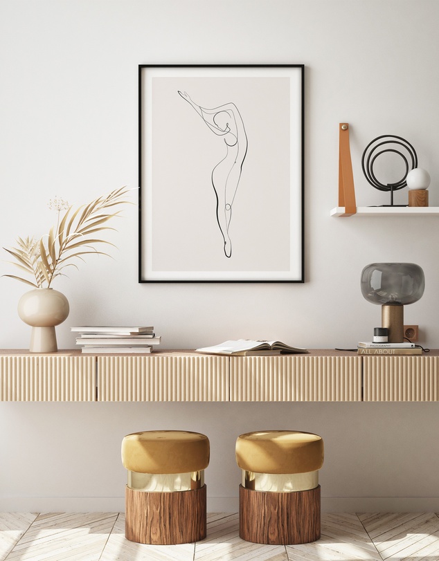 Olive et Oriel - Line Figure II Art Print