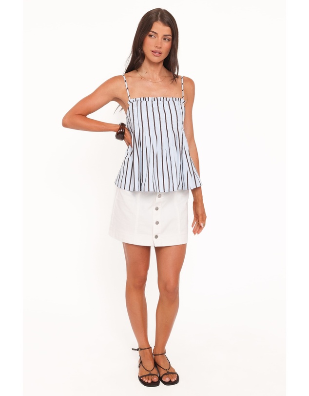 Petal & Pup - Dulce Top - Blue/Brown Stripe