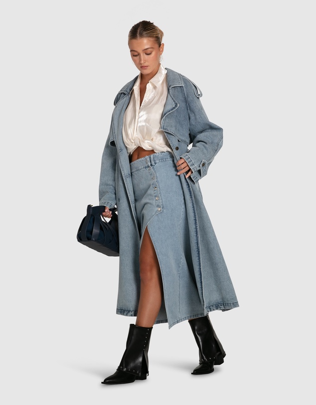 Belle & Bloom - Can't Forget You Denim Midi Skirt