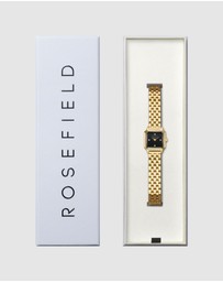 Rosefield - Boxelle Black Crystal Gold-Tone Bracelet Watch