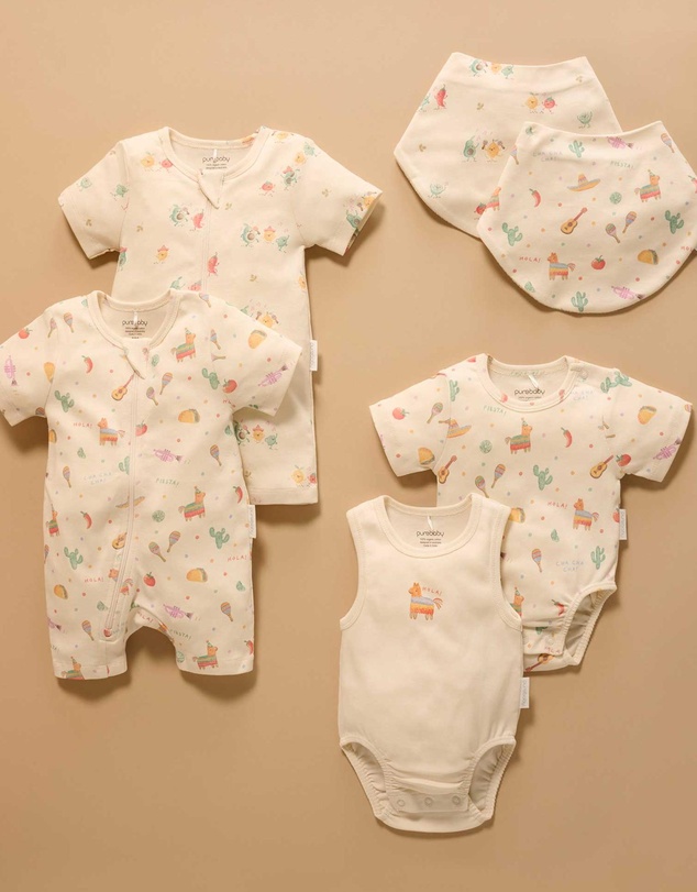 Purebaby - 2 Pack Short Sleeve Ribbed Bodysuit -Babies
