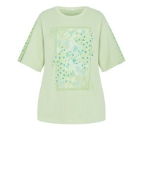 City Chic - Plus size Queen Of Hearts Oversized Tee - lime