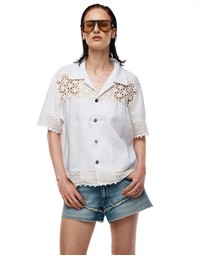 THE TALES - Ravello Linen Crochet Camp Shirt