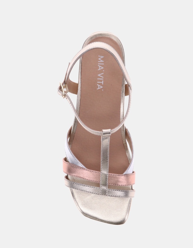 Mia Vita - Yass Heeled Sandal - Champagne Multi