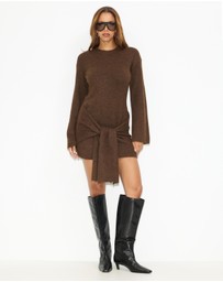Dazie - Candice Waist Tie Knit Dress