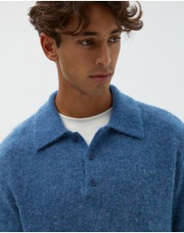 AERE - Brushed Alpaca Blend Knit Polo