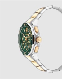 Plein Sport - Plein Titan Watch 46mm Green Dial and Silver-tone Bracelet