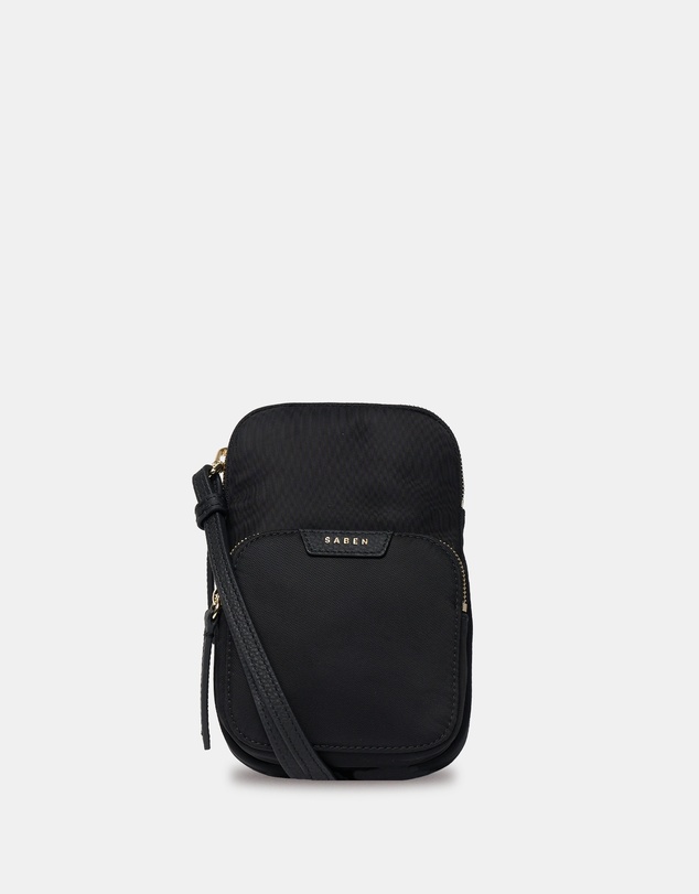 SABEN - Nikko Pocket Nylon Phone Sling Black