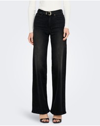 ONLY - Madison Blush High Waisted Stretch Wide Denim Jeans