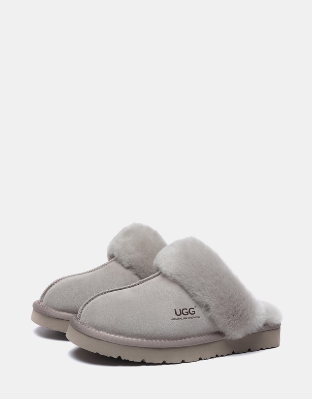 EVERAU - Australian Shepherd Ugg Muffin Slipper Special Cow Suede Upper House Shoes