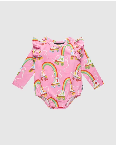 Rock Your Baby - Let The Good Times Roll Long Sleeve Frill Bubble Bodysuit