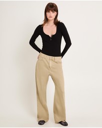 General Pants Co. Basics - Soft Knit Rib Button Bodysuit