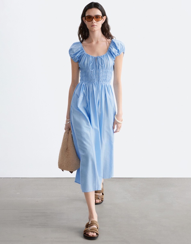 & Other Stories - Smocked Waist Midi Dress