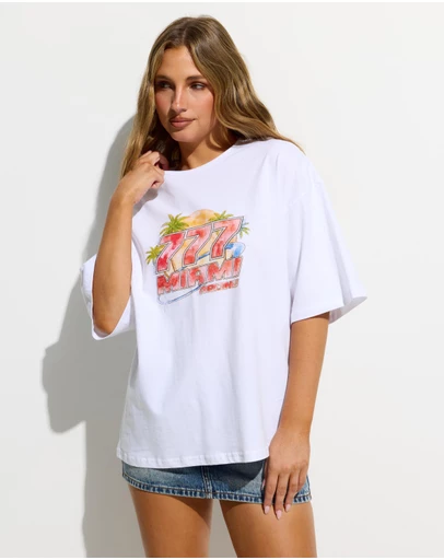 Dazie - Miami Heat Oversized Graphic Tee