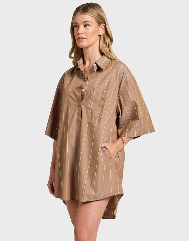 Academy Brand - Alma Stripe Poplin Shirt Dress