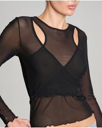 Love and Nostalgia - Wrap It Up Mesh Top - Black